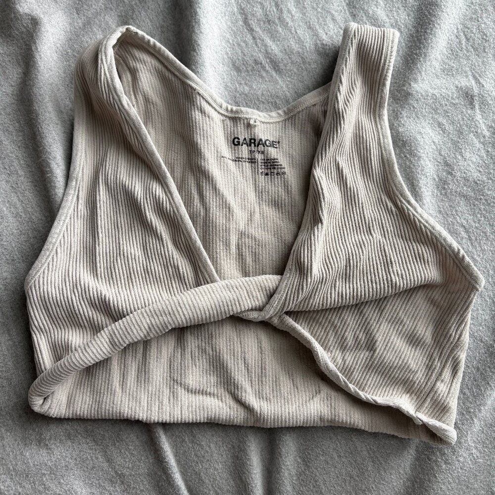 Garage Twist Front Cropped Tank Top